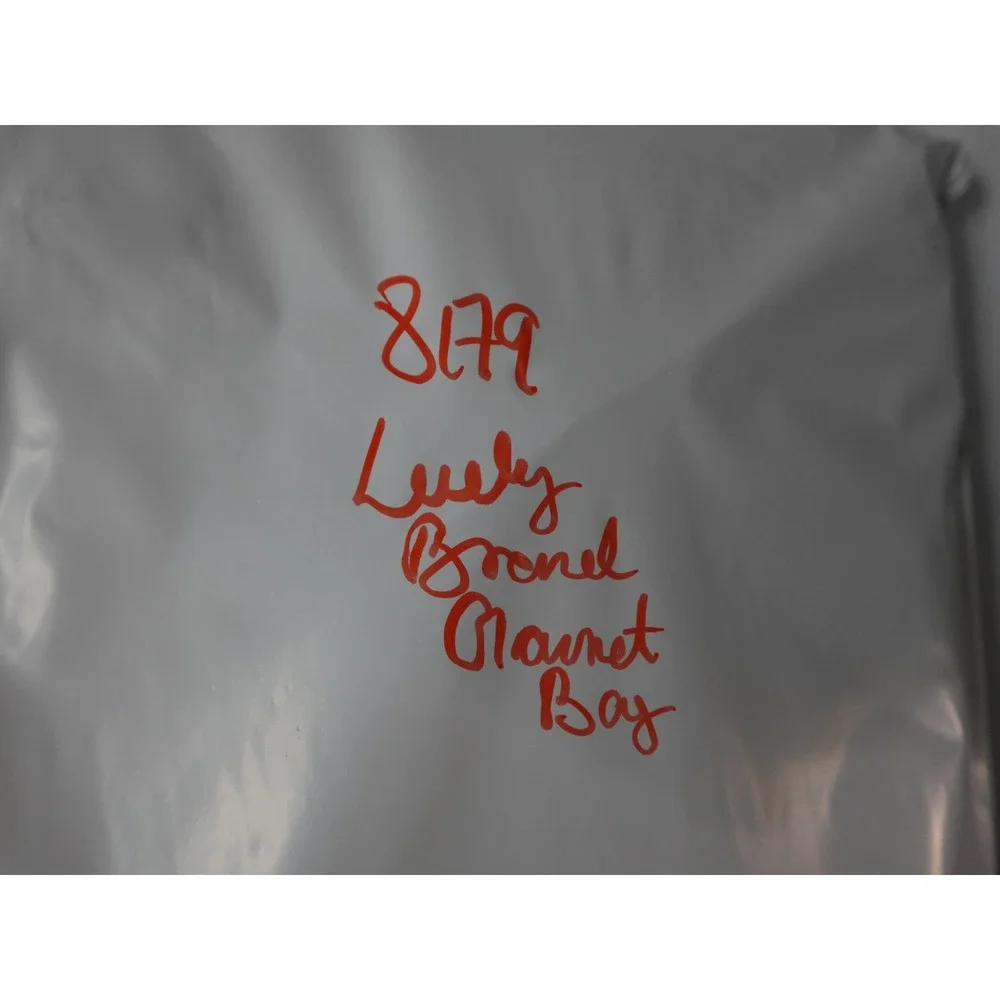Lucky Brand Garment Bag Cream Canvas Zippered Travel Suit Cover Large Logo